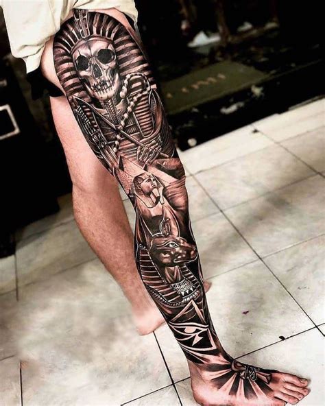 tattoo thigh male|full leg sleeve tattoo.